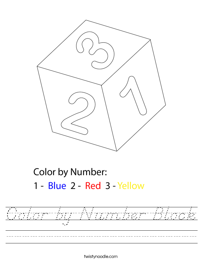 Color by Number Block Worksheet