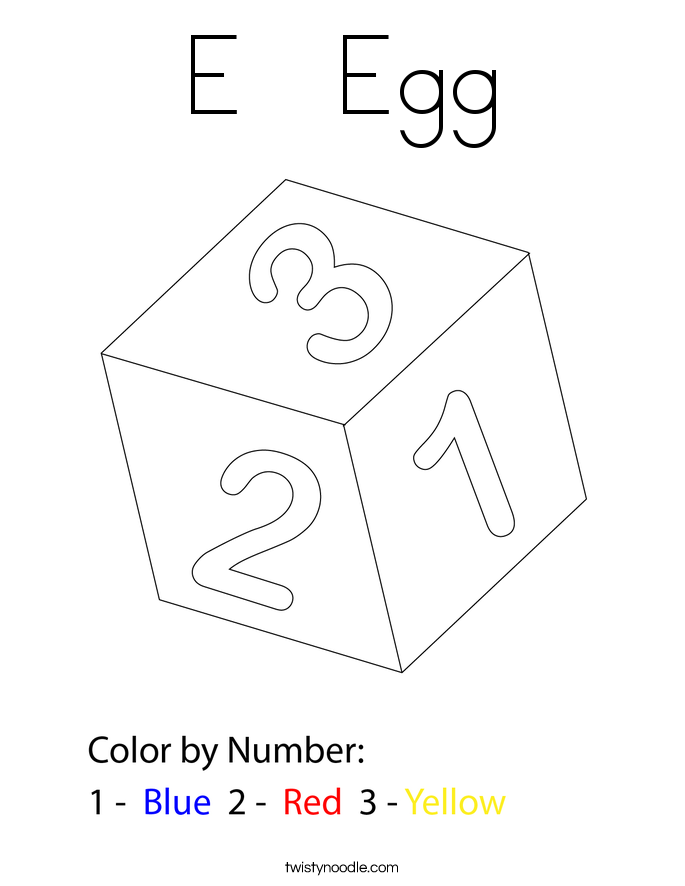 E   Egg Coloring Page