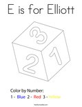 E is for Elliott Coloring Page