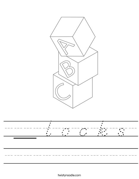 __ l o c k s Worksheet - D'Nealian - Twisty Noodle