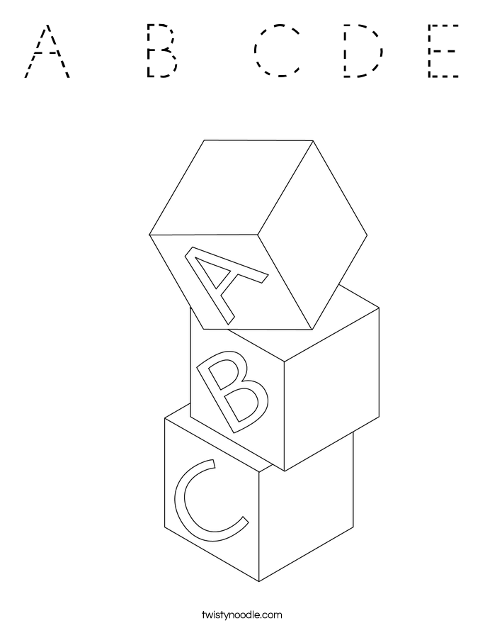 A  B  C D E Coloring Page