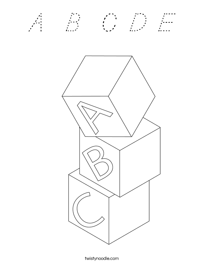 A  B  C D E Coloring Page