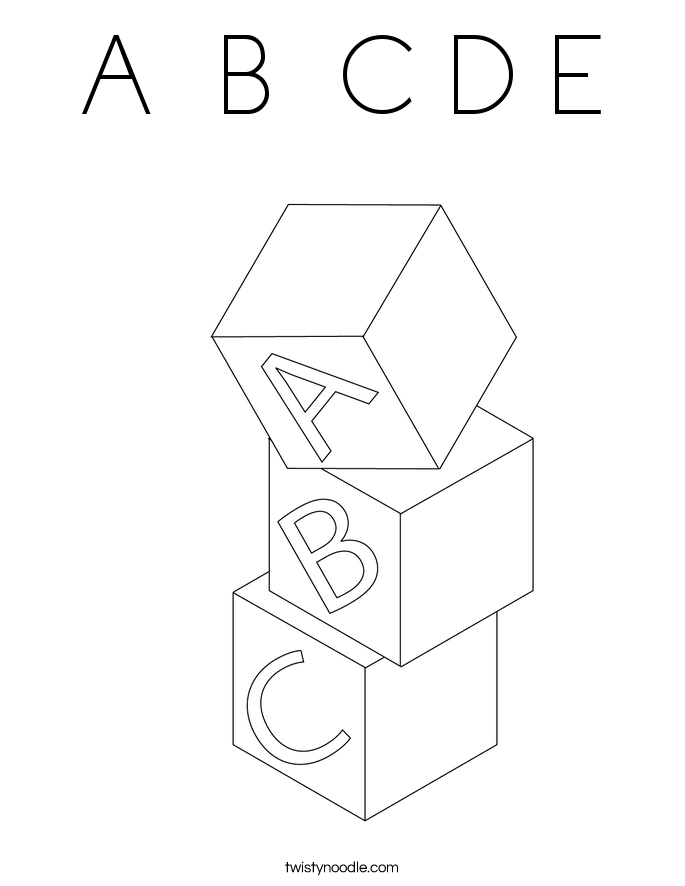 A  B  C D E Coloring Page