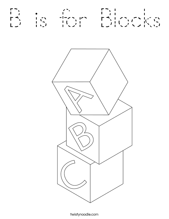 B is for Blocks Coloring Page