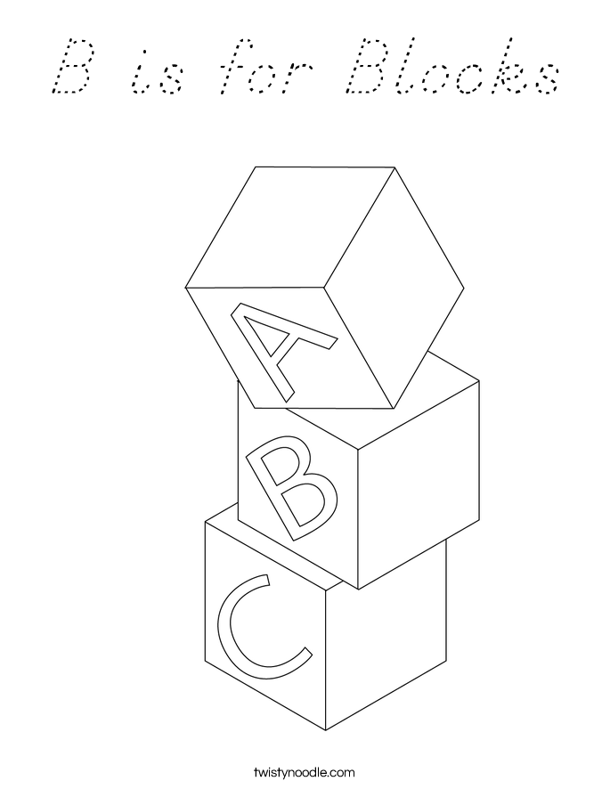 B is for Blocks Coloring Page