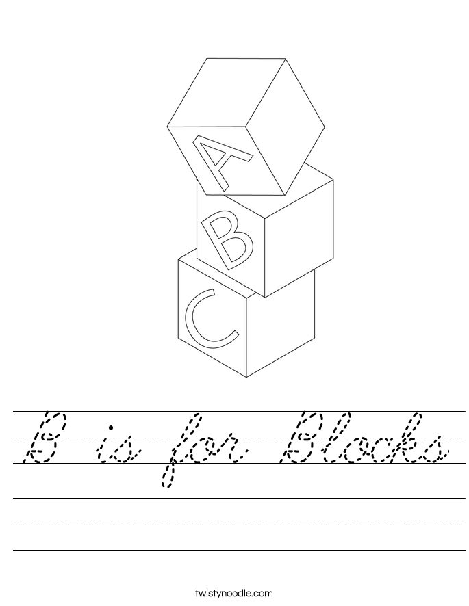 B is for Blocks Worksheet