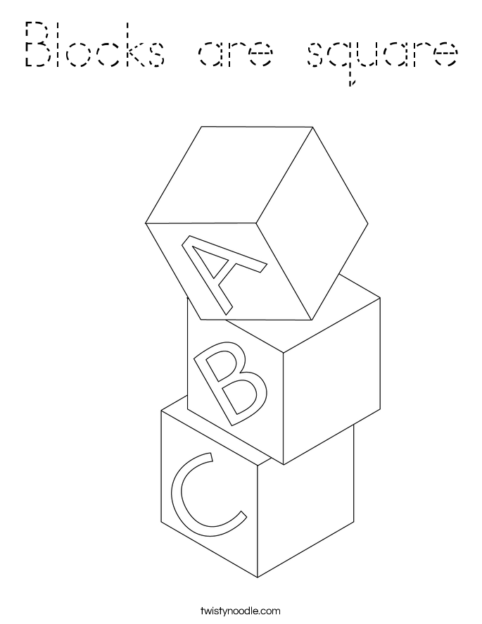 Blocks are square Coloring Page
