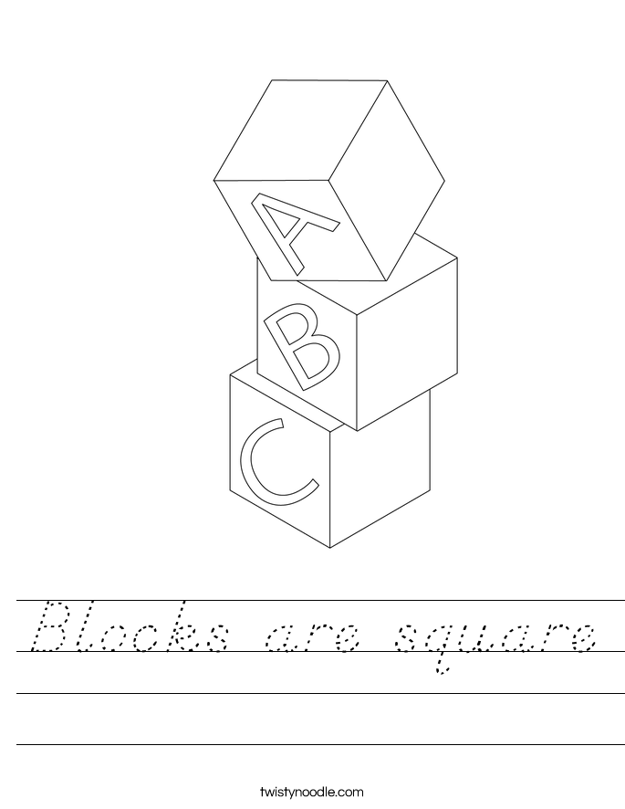 Blocks are square Worksheet