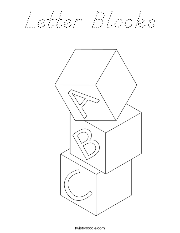 Letter Blocks Coloring Page