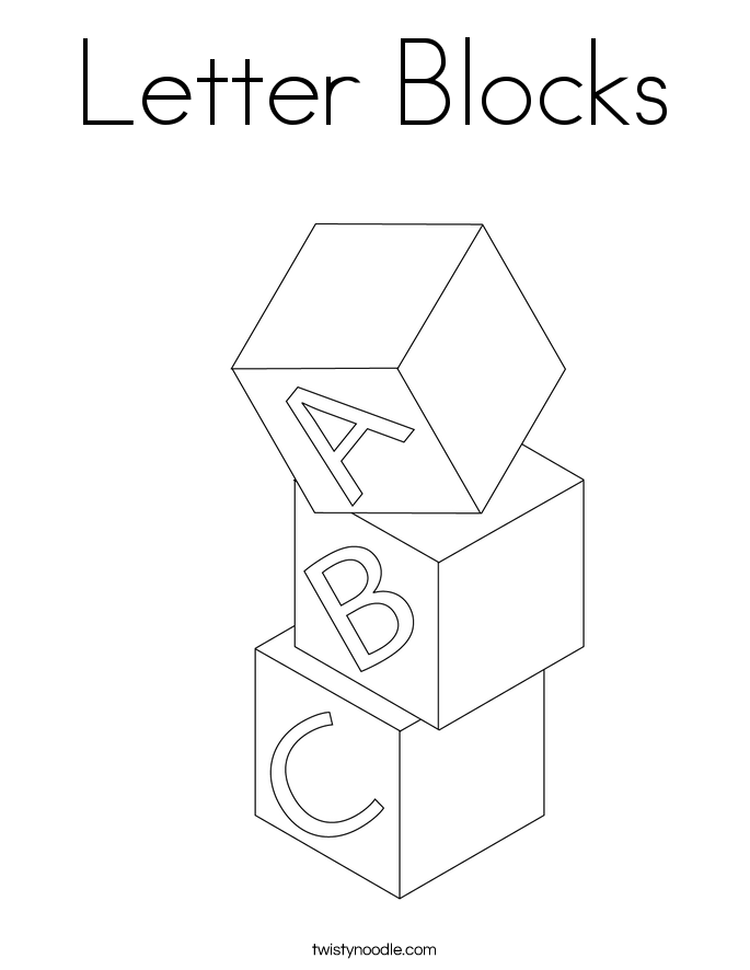 Letter Blocks Coloring Page - Twisty Noodle