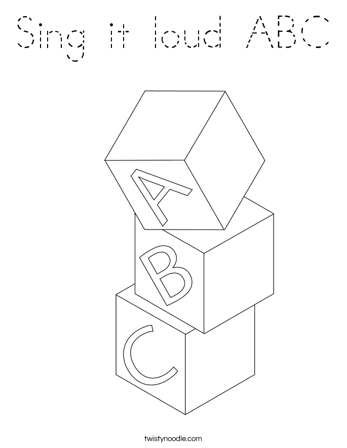 Sing it loud ABC Coloring Page