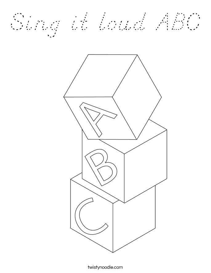 Sing it loud ABC Coloring Page