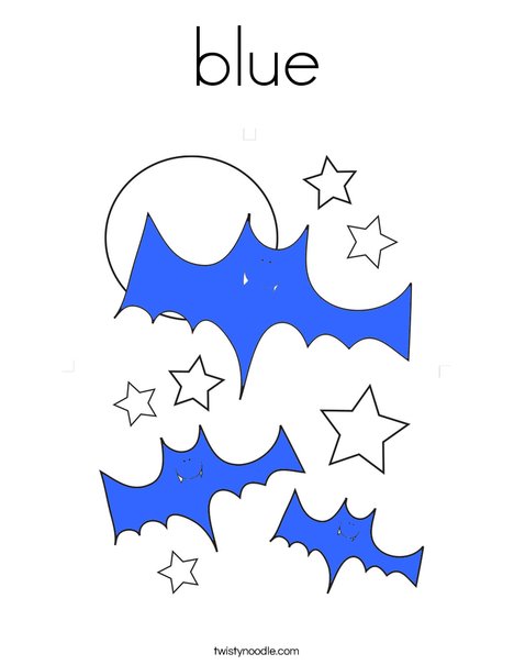 Blue Bats Coloring Page
