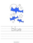 blue Handwriting Sheet