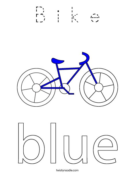 Blue Bike Coloring Page