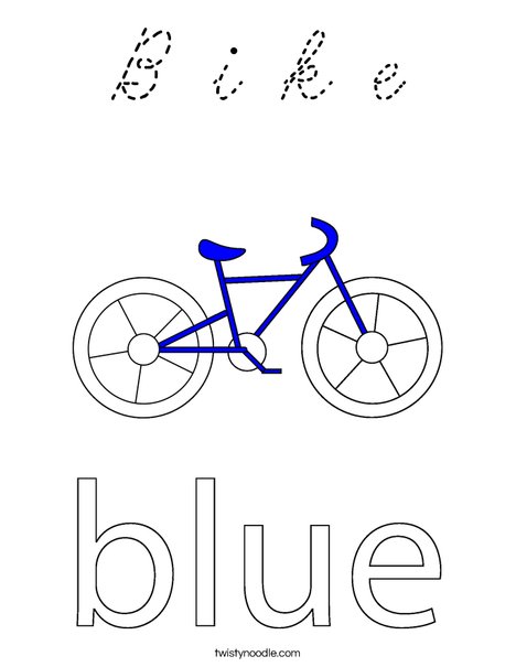 Blue Bike Coloring Page