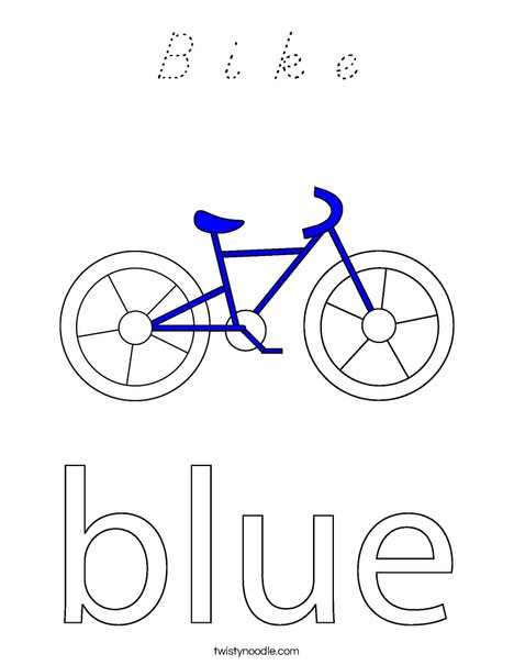 Blue Bike Coloring Page
