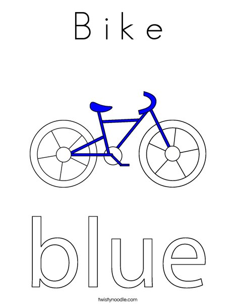 Blue Bike Coloring Page