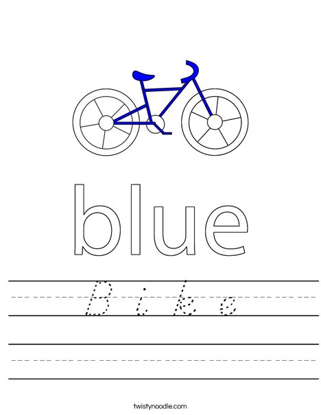 Blue Bike Worksheet