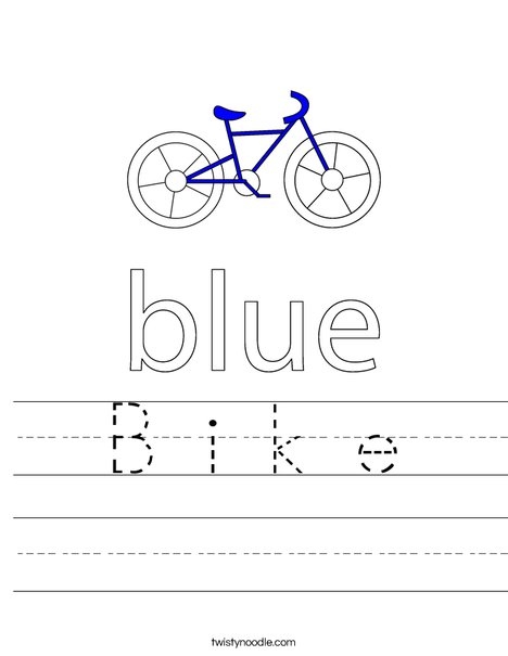 Blue Bike Worksheet