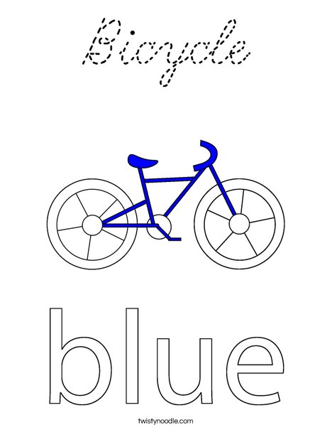 Blue Bike Coloring Page