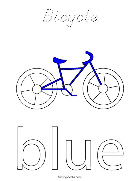 Blue Bike Coloring Page