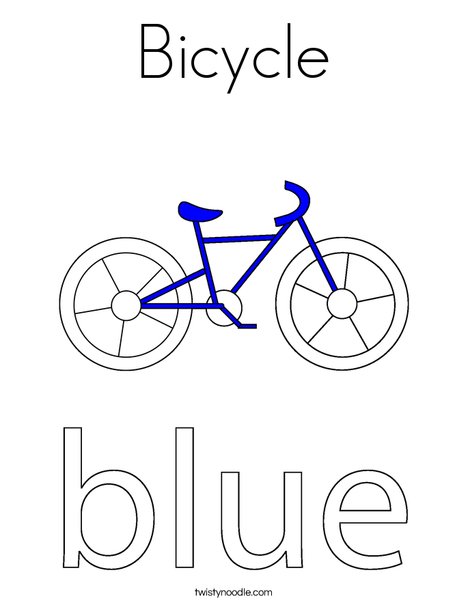 Blue Bike Coloring Page
