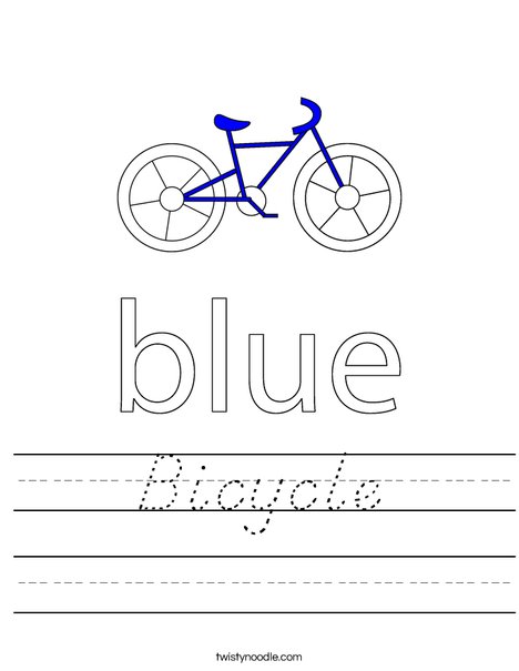 Blue Bike Worksheet