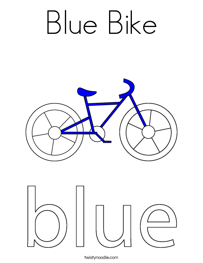 Blue Bike Coloring Page