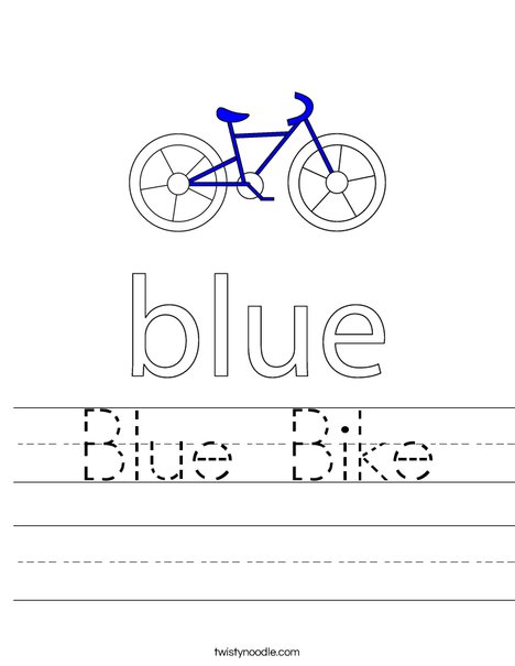 Blue Bike Worksheet