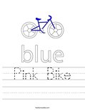 Pink Bike Worksheet