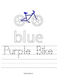 Purple Bike Worksheet