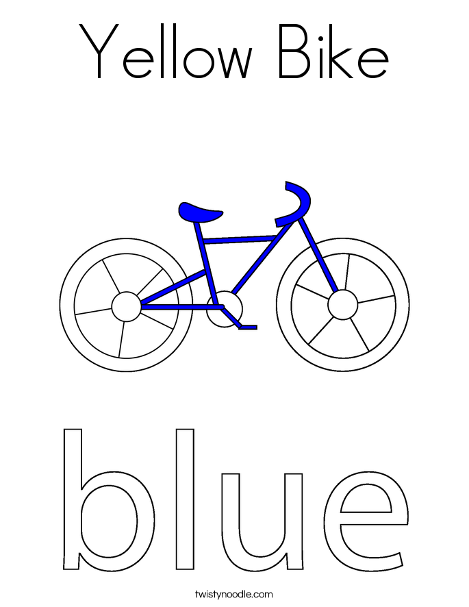 Yellow Bike Coloring Page