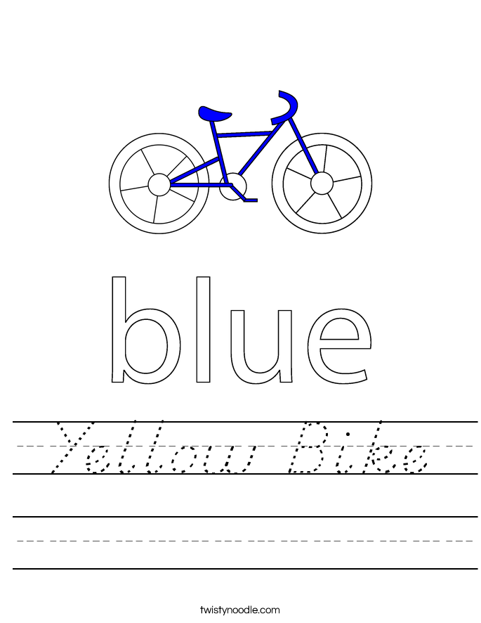 Yellow Bike Worksheet