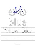 Yellow Bike Worksheet