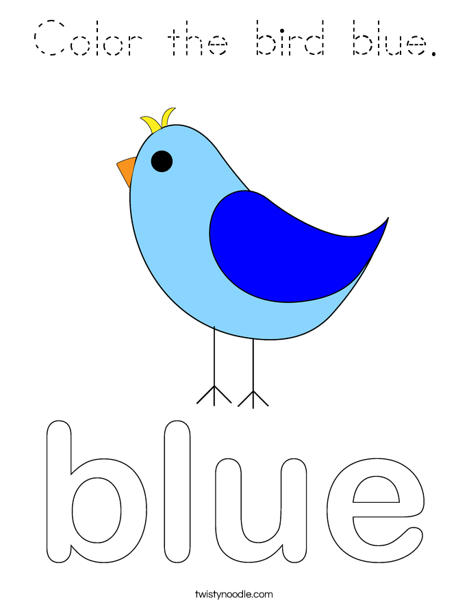 Color the bird blue. Coloring Page