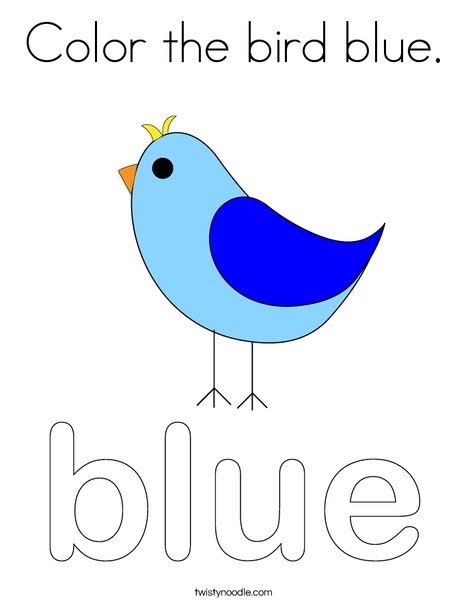 Download Color the bird blue Coloring Page - Twisty Noodle