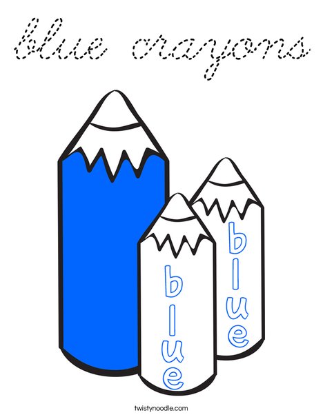 blue crayons Coloring Page