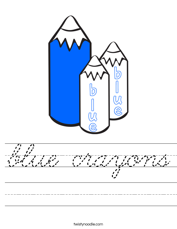 blue crayons Worksheet