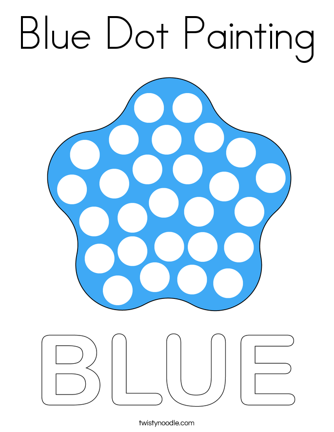 Blue Dot Painting Coloring Page