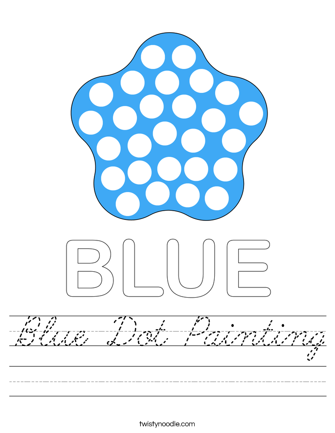 Blue Dot Painting Worksheet