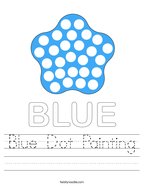Blue Dot Painting Handwriting Sheet