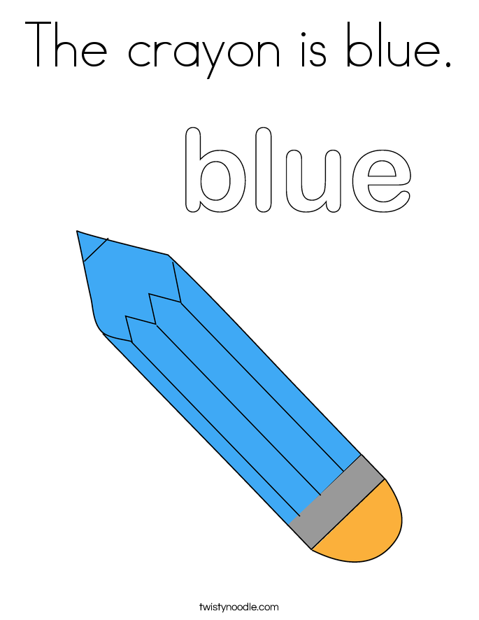 The crayon is blue. Coloring Page