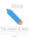 The crayon is blue. Worksheet
