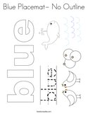 Blue Placemat- No Outline Coloring Page