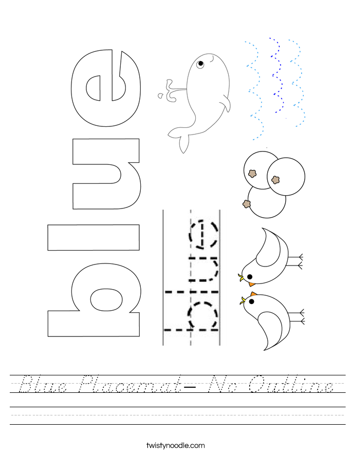 Blue Placemat- No Outline Worksheet