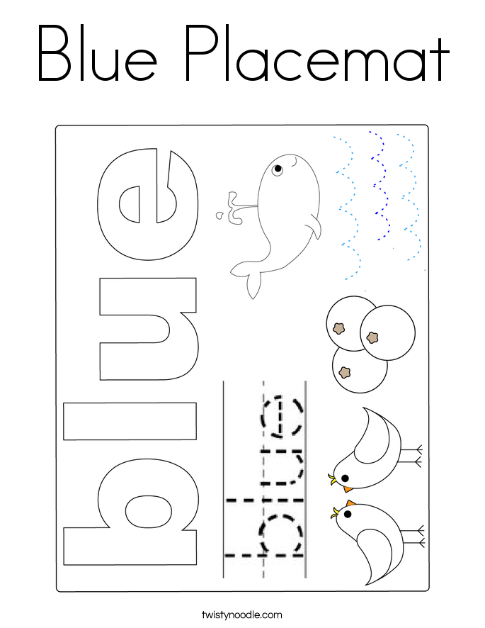 Blue Placemat Coloring Page