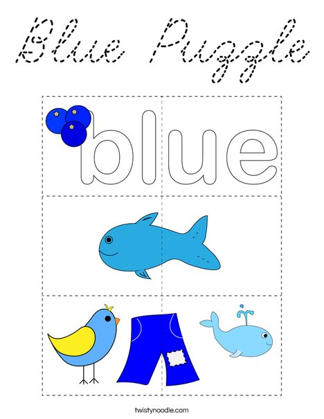 Blue Puzzle Coloring Page