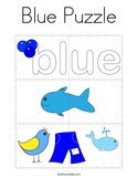 Blue Puzzle Coloring Page