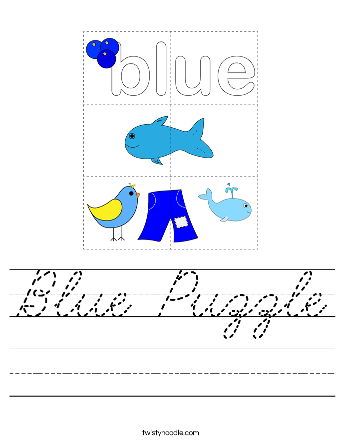 Blue Puzzle Worksheet